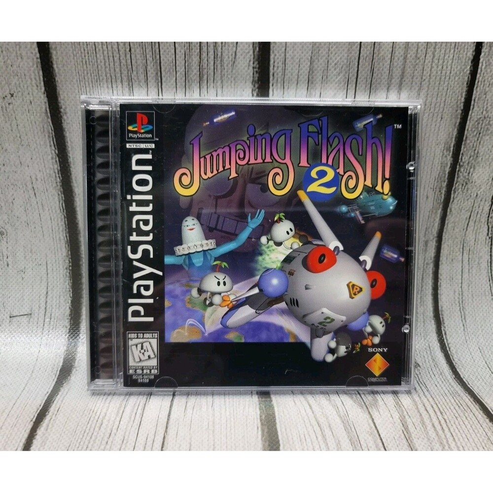 Jumping Flash 2 Video Game Classic Sony PlayStation1 PS1 Excellent Condition CIB